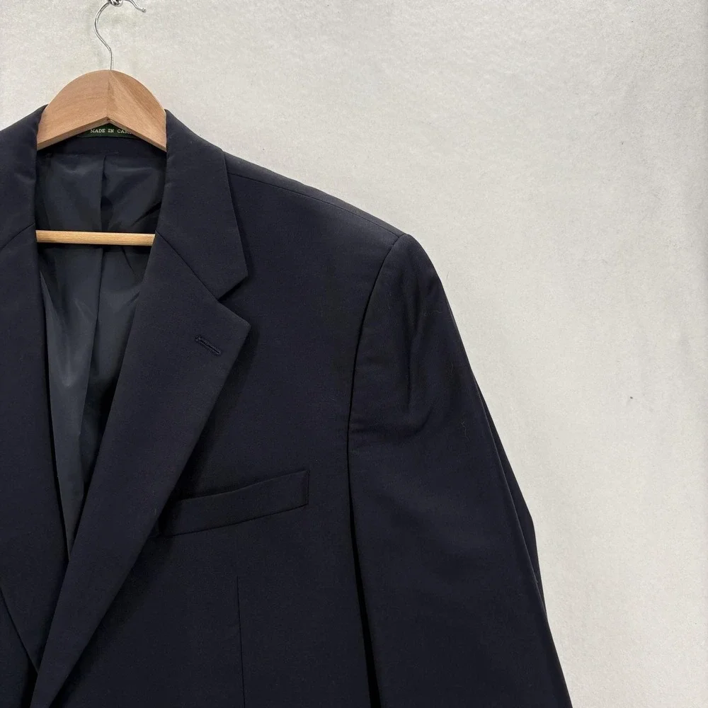 Lauren Ralph Lauren Blazer Mens 44R Blue Wool Gold Button Sport Coat Jacket